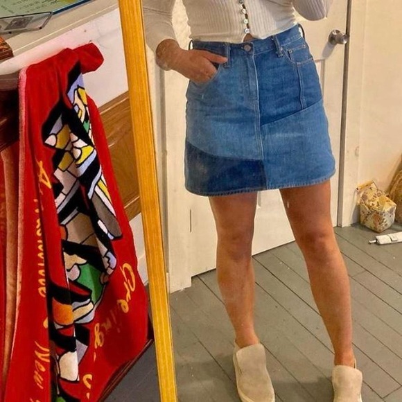 Levi’s x Anthropologie patchwork denim skirt size 25. - Picture 5 of 12
